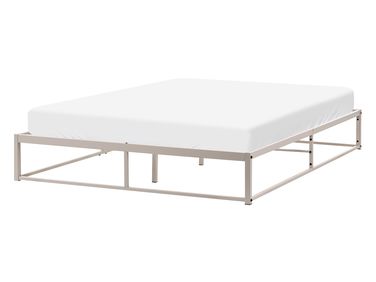 Lit sans tête de lit Métal VIRY 140 x 200 cm Beige clair