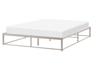 Lit sans tête de lit Métal VIRY 160 x 200 cm Beige clair