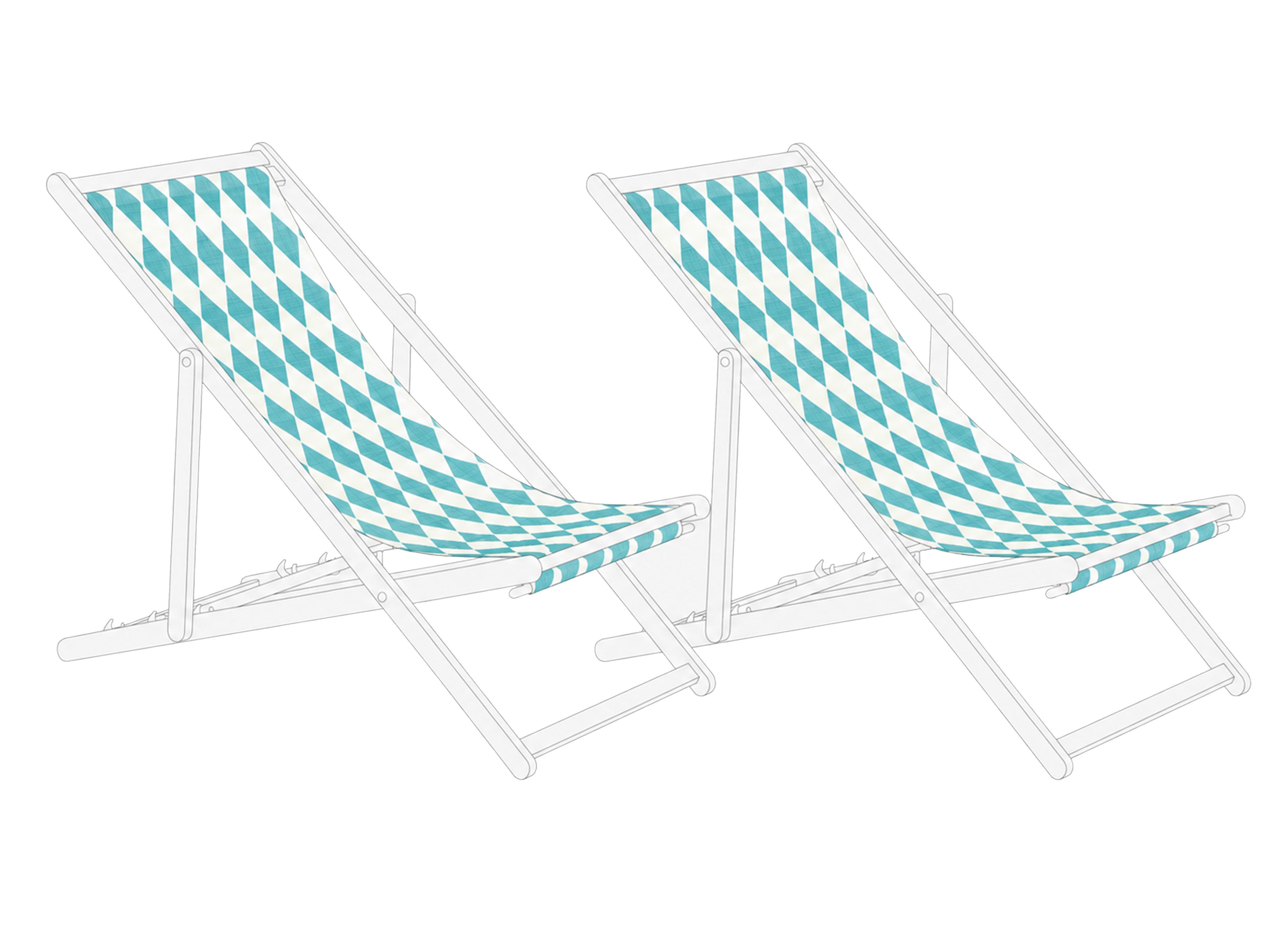 Lot de 2 tissus de remplacement pour chaises longues ANZIO/AVELLINO 113 x 44 cm Turquoise