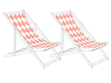 Lot de 2 tissus de remplacement pour chaises longues ANZIO/AVELLINO 113 x 44 cm Rouge clair