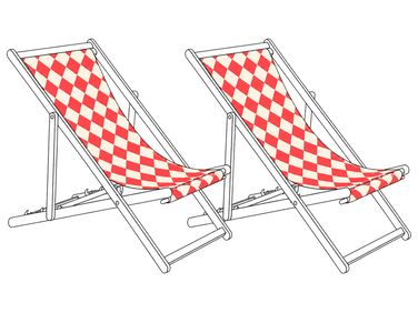 Lot de 2 tissus de remplacement pour chaises longues ANZIO/AVELLINO 113 x 44 cm Rouge