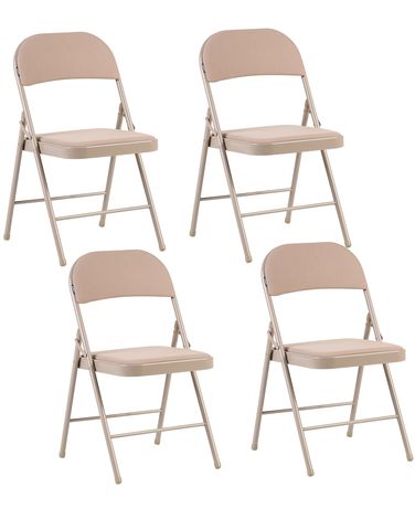 Lot de 4 chaises pliantes SPARKS Métal Beige