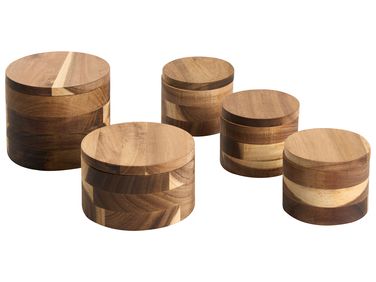 Lot de 5 boîtes à épices PATISSERIE Acacia Marron