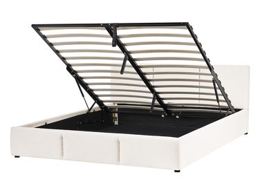 Lit ottoman Tissu BOUSSE 140 x 200 cm Blanc cassé