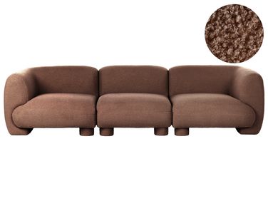 Modular Sofa 3 Seater MJALBI Boucle Brown