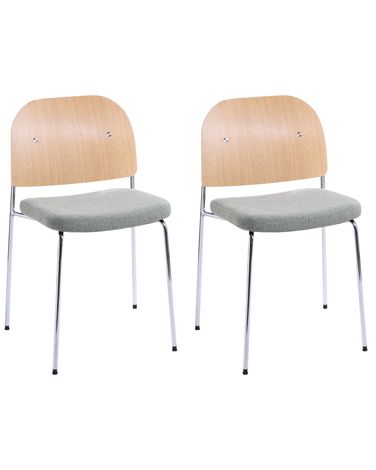 Lot de 2 chaises de salle à manger ASHCROFT Métal Vert/marron clair