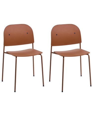 Lot de 2 chaises de salle à manger WINDUST Métal Orange