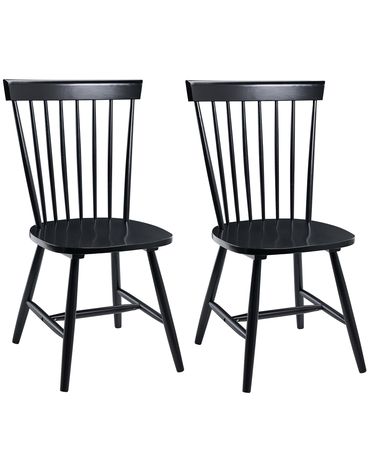 Lot de 2 chaises de salle à manger BURGES Bois Noir