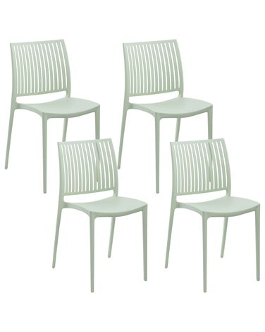 Lot de 4 chaises de jardin ILLUMANI Vert clair