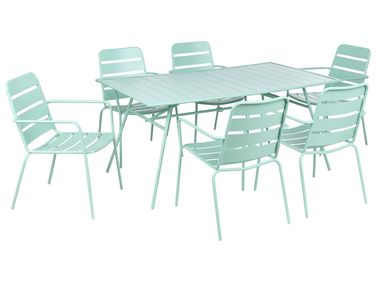Garden Dining Set 6 Seater TERENZO Metal Mint Green