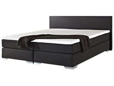 Lit Boxspring Tissu PRESIDENT 180 x 200 cm Noir