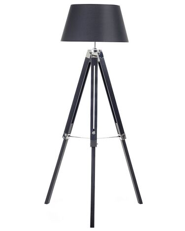 Floor Lamp MADEIRA Pine Wood Black