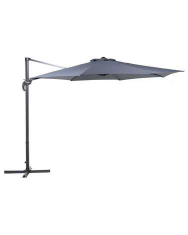 Parasol déporté 300 cm SAVONA Gris foncé Gris