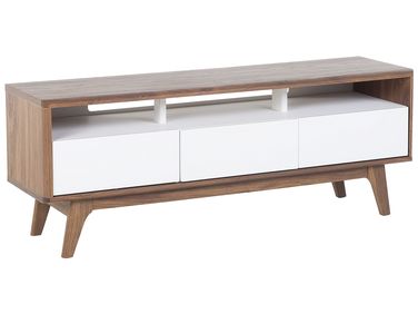 Meuble TV SYRACUSE Marron/blanc