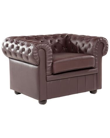 Fauteuil CHESTERFIELD Leer Bruin