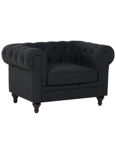 Fauteuil CHESTERFIELD Stof Grafietgrijs