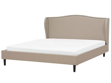 Lit avec sommier Tissu COLMAR 180 x 200 cm Beige sable