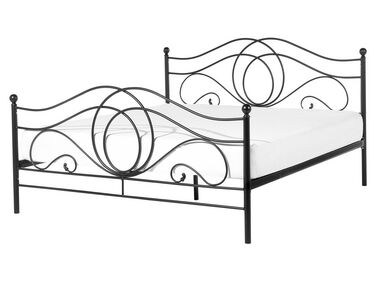 Lit avec sommier Métal LYRA 160 x 200 cm Noir