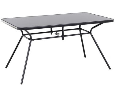 Garden Dining Table LIVO 140 cm 80 cm Glass Black