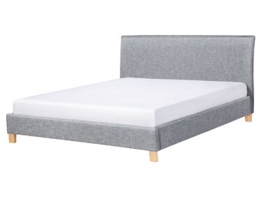 Lit avec sommier Tissu SENNEZ 160 x 200 cm Gris clair