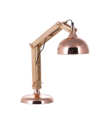Lampe de bureau SALADO Réglable Bois Cuivré