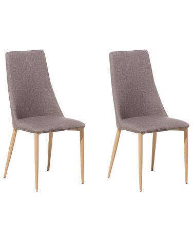 Lot de 2 chaises de salle à manger CLAYTON Tissu Taupe