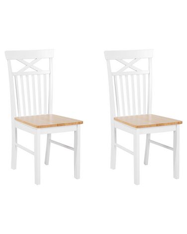 Lot de 2 chaises de salle à manger HOUSTON Bois Blanc