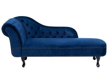 Chaise longue côté gauche NIMES Velours Bleu marine