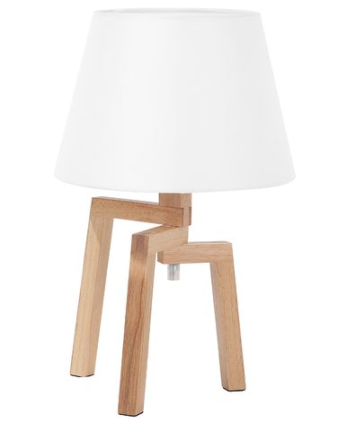 Lampe à poser NALON Bois de chêne Marron/blanc