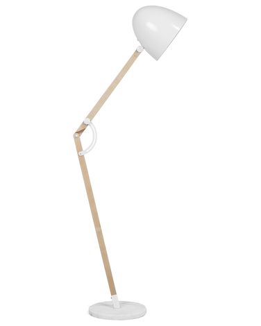 Lampadaire HETTON Réglable Bois de chêne Blanc