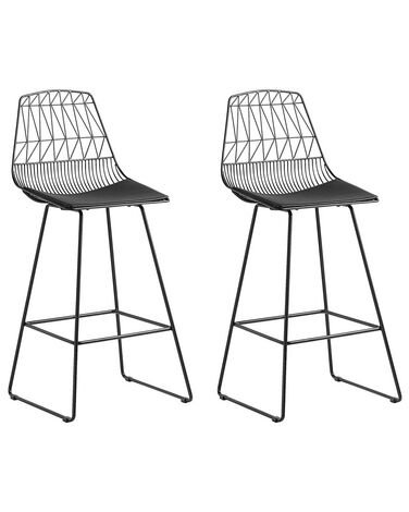 Lot de 2 chaises de bar PRESTON Métal Noir