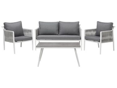 Ensemble de salon de jardin avec table 4 places LATINA Métal Gris