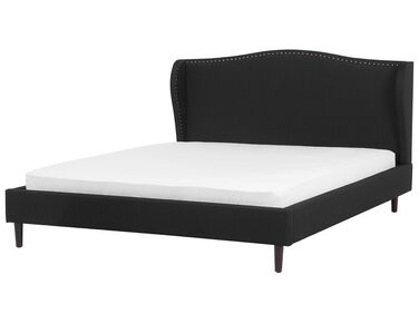 Lit avec sommier Tissu COLMAR 180 x 200 cm Noir