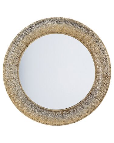 Miroir CHANNAY 80 cm 80 cm Métal Doré