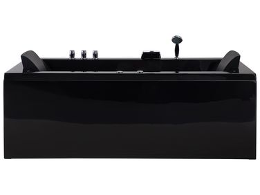 Corner Hot Tub with LED VARADERO Left Hand 1830 x 900 mm Black