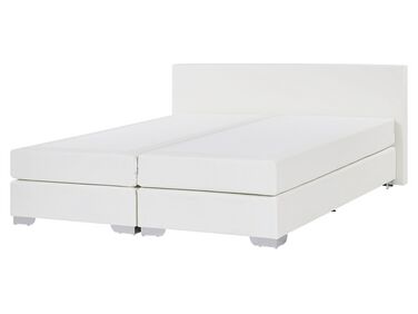 Divan Bed Faux Leather PRESIDENT 160 x 200 cm (EU King Size) White