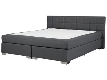 Lit Boxspring Tissu ADMIRAL 180 x 200 cm Gris foncé