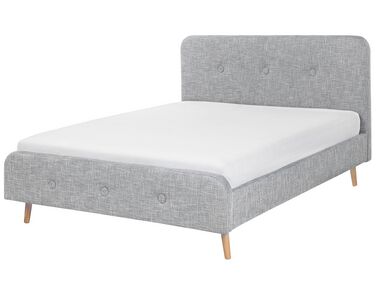 Lit avec sommier Tissu RENNES 180 x 200 cm Gris clair