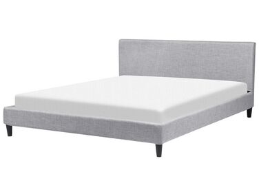 Lit avec sommier Tissu FITOU 180 x 200 cm Gris clair