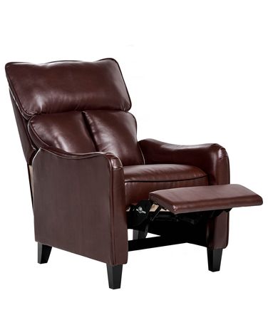 Relaxfauteuil ROYSTON inclusief voetensteun Kunstleer Donkerbruin