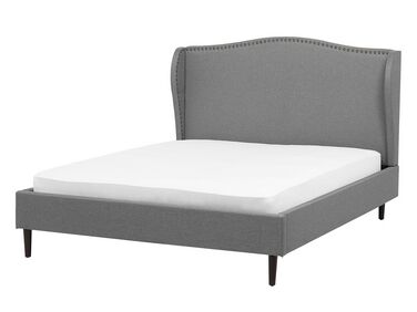 Lit avec sommier Tissu COLMAR 140 x 200 cm Gris