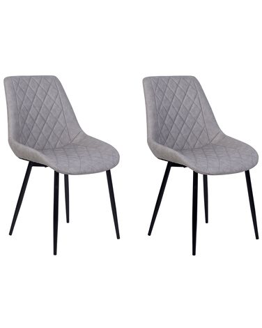Lot de 2 chaises de salle à manger MARIBEL Cuir PU Gris clair