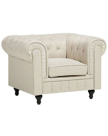 Fauteuil CHESTERFIELD Stof Beige