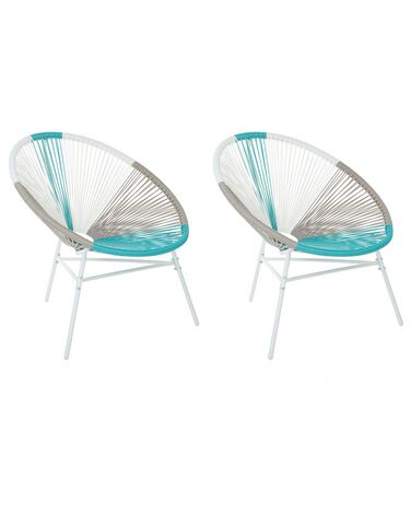 Lot de 2 chaises de jardin ACAPULCO Polyrotin Blanc