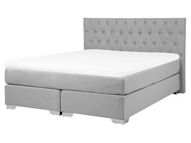 Lit Boxspring Tissu DUCHESS 160 x 200 cm Gris clair