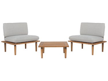 Loungeset met tafel 2-zits FRASCATI modulair Gecertificeerd acaciahout Lichtgrijs