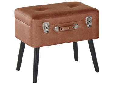 Hocker met opbergruimte MALLARD Kunstleer Goudbruin