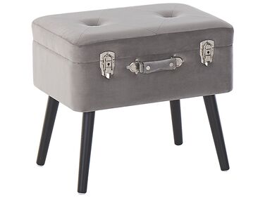 Hocker met opbergruimte MALLARD Fluweel Grijs
