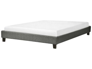 Lit sans tête de lit Tissu ROANNE 160 x 200 cm Gris