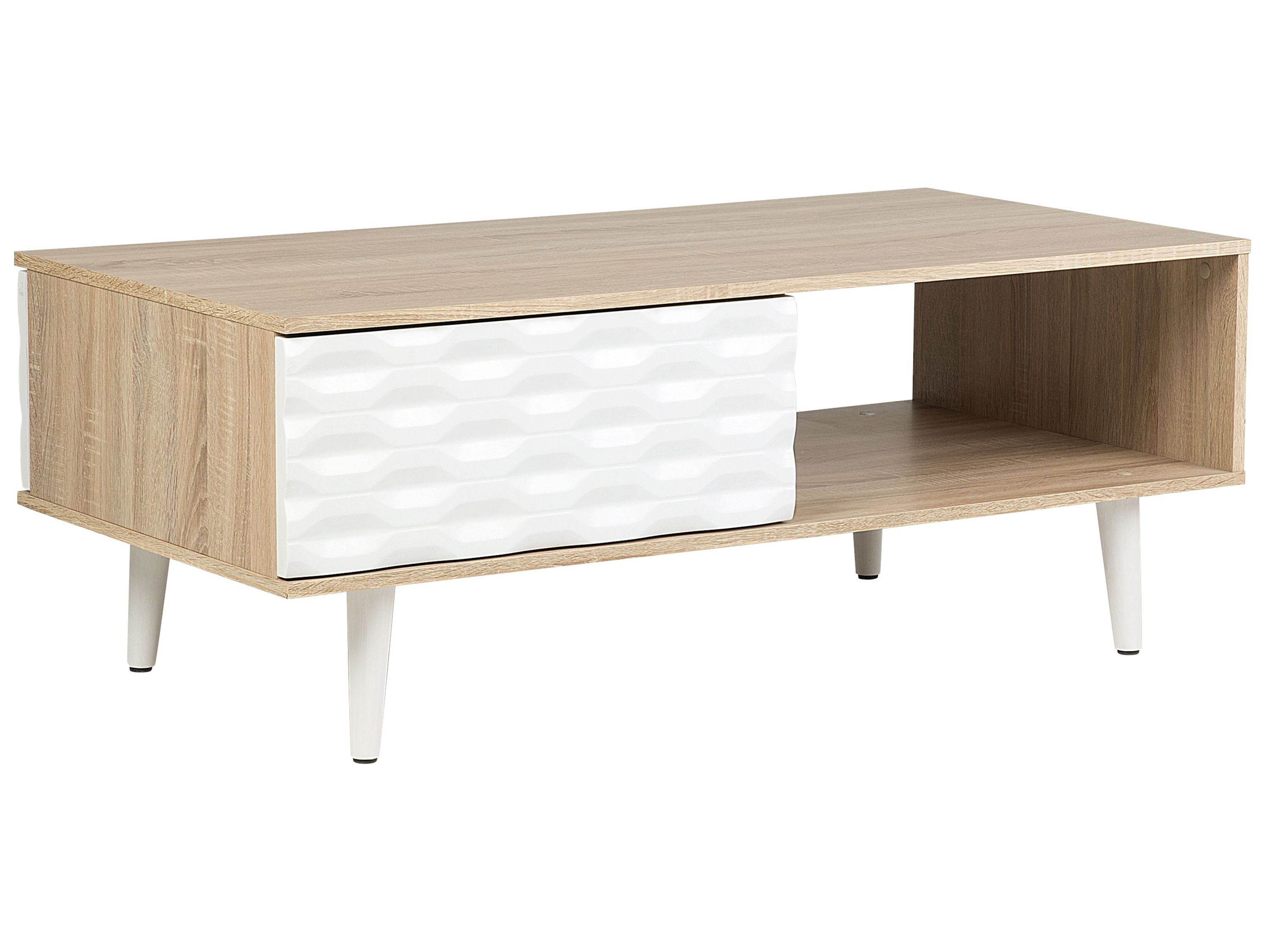 Salontafel SWANSEA Lichtbruin met opbergruimte